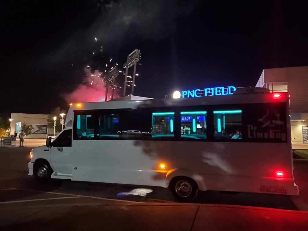 Party bus with LED lights at PNC Field in Moosic PA