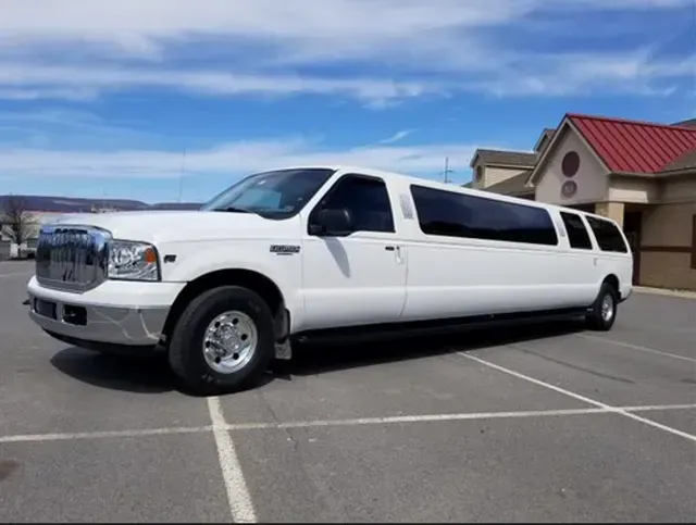 White stretch Ford Excursion SUV limousine in Wilkes-Barre PA
